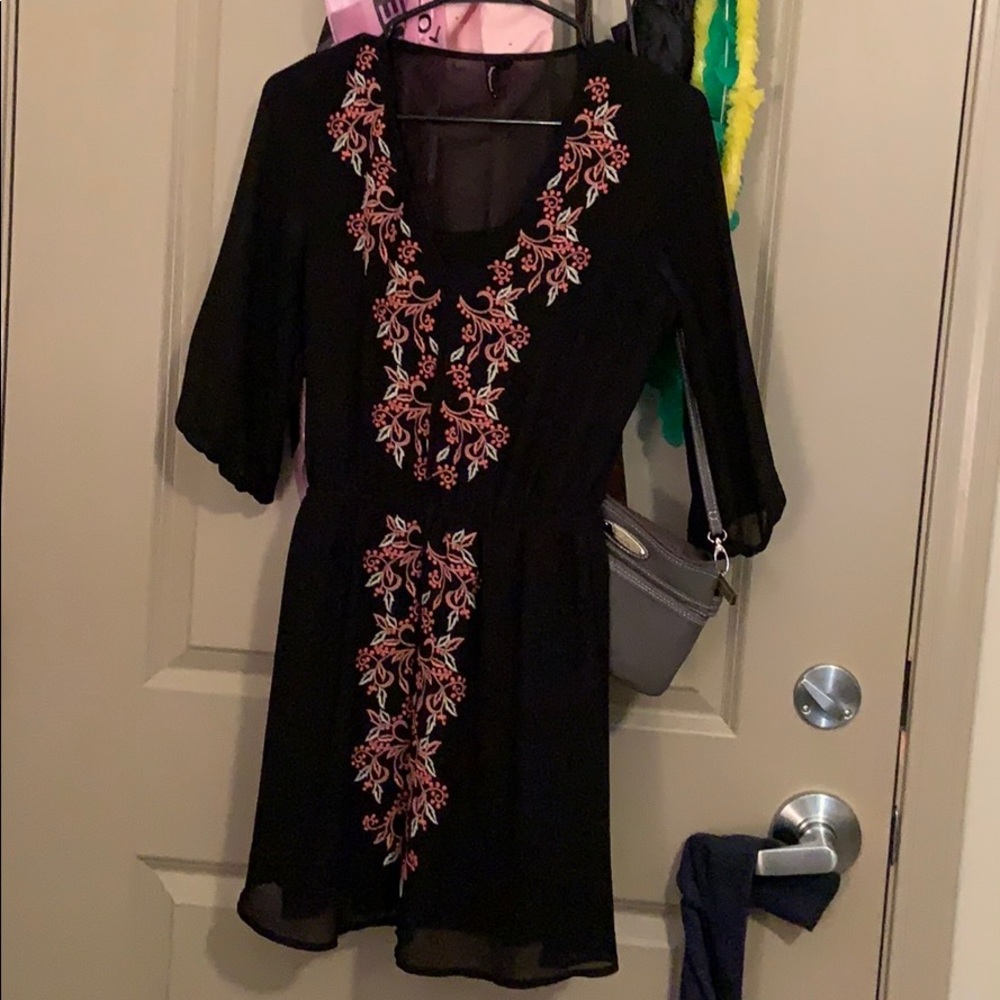 Black and floral dress